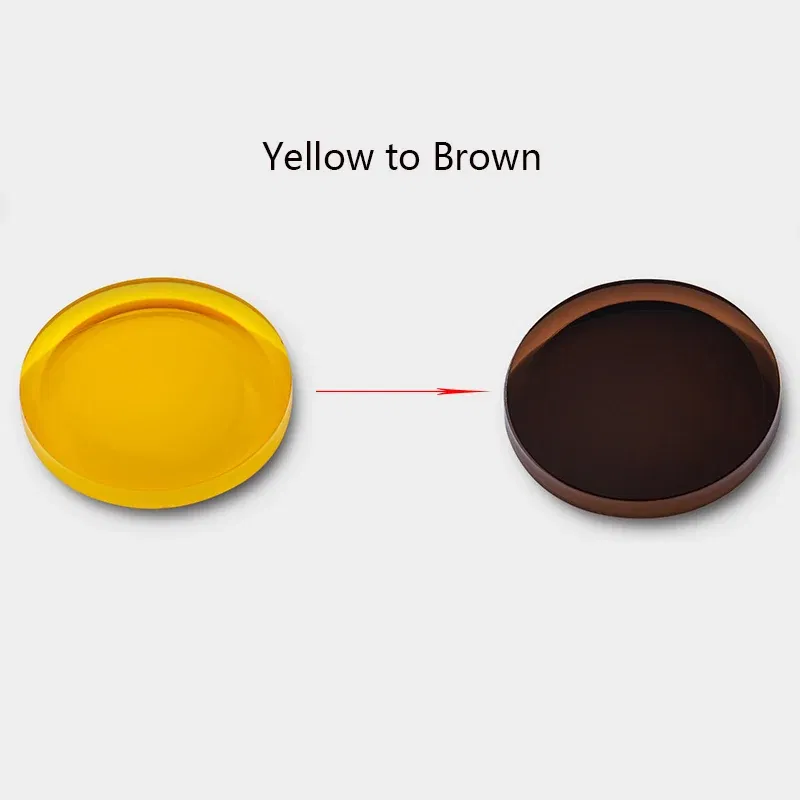 Lenses Color: Yellow, Lens Index: 1.56 - 2 PCs 1.56 1.61 1.67 Photochromic Polarized Prescription Glasses Lenses Myopia Progressive Sunglasses Lens Anti-reflection/glare