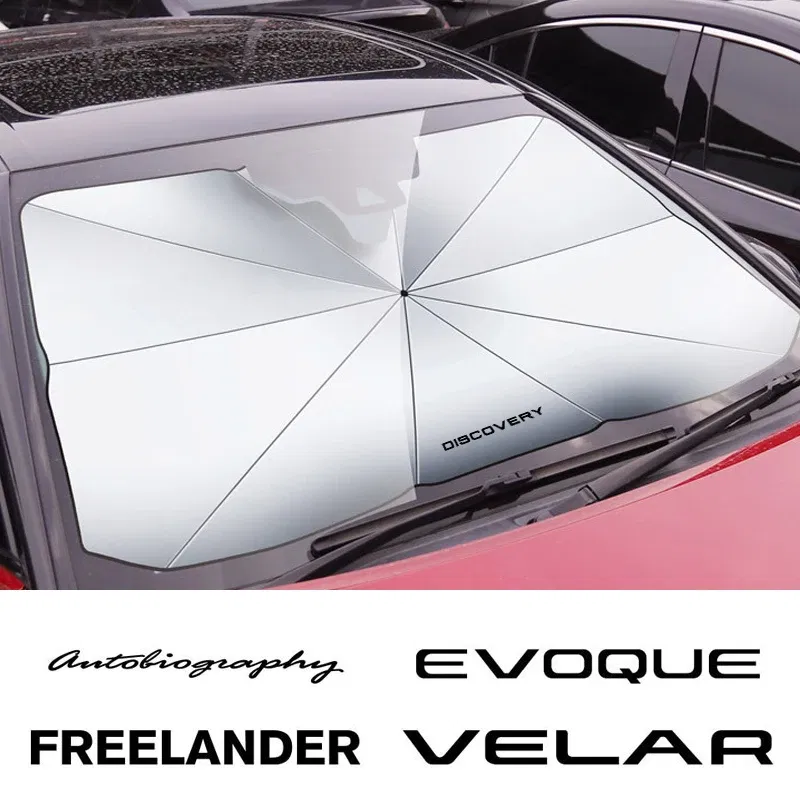 Color: Brown - Car Windshield Sunshade Umbrella Car Front Shading For Land Rover Discovery 3 4 2 Freelander Evoque Velar Autogiography SVR