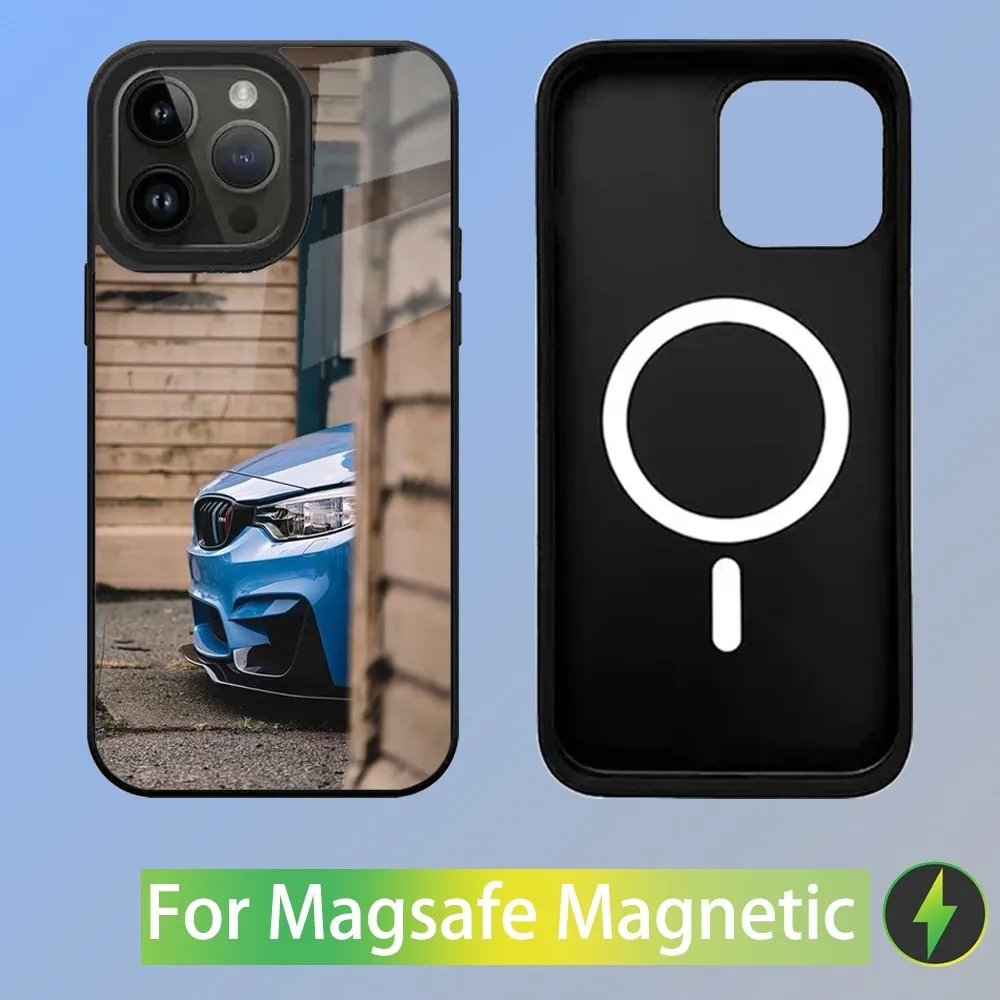 Color: Gold, Material: Neoprene - Cool Sport Car B-BMW Phone Case For iPhone 16,15,14,13,12,11,Plus,Pro,Max Mini Magsafe Magnetic Wireless Charging