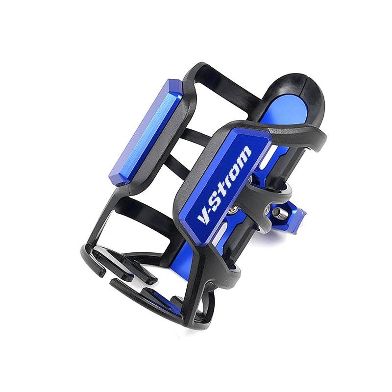 Color: WHITE - For Suzuki VSTROM 650 800 1000 1050 1050XT V-STROM 250 800DE 1050DE CNC Accessories Beverage Water Bottle Cage Drink Cup Holder