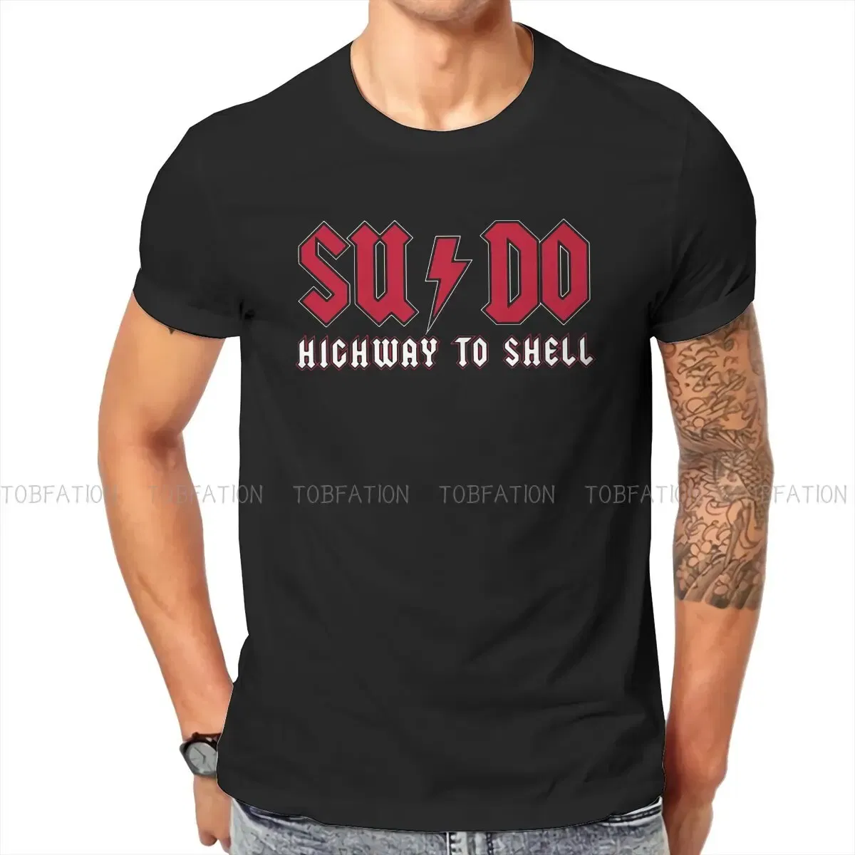 Color: WHITE, Size: XXL - Highway to Shell Hip Hop TShirt Linux Operating System Tux Penguin Style Tops Leisure T Shirt Men Tee SpecialPolyester