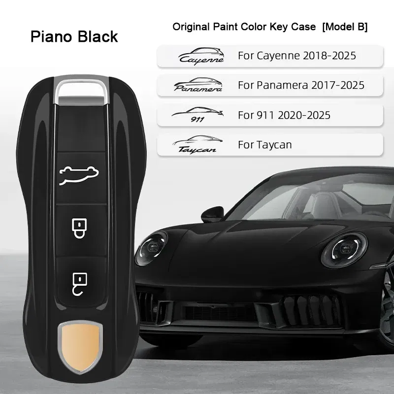 Color Name: Blue - For Porsche Cayenne 9ya 9yb Panamera 971 911 Targe Taycan Macan 95b Cayman 718 Boxster 2014-2025 Car Remote Smart Key Case Cover