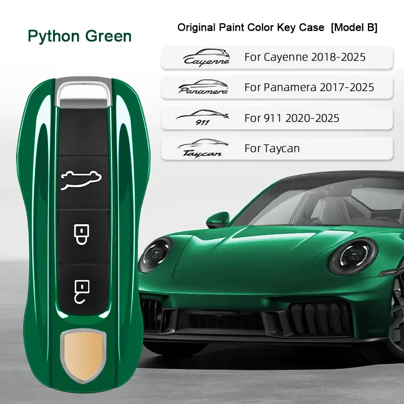 Color Name: Blue - For Porsche Cayenne 9ya 9yb Panamera 971 911 Targe Taycan Macan 95b Cayman 718 Boxster 2014-2025 Car Remote Smart Key Case Cover