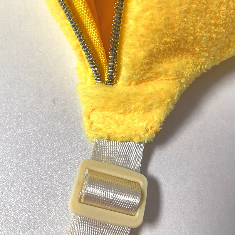 Color: Beige - Plush Colorful Fanny Bag Outdoor Waist Pack Female Banana for Running Walking Fitness Gym Pouch Wedding Party Bridal Bag Gift
