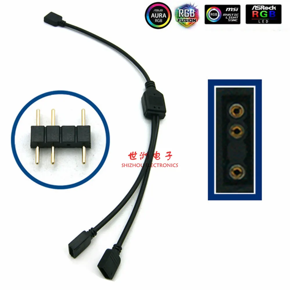 Color: WHITE, Ships From: CHINA - Angitu 3pin/4Pin RGB ARGB SYNC 1 to 1/2/3/4/5 Fan LED Stripe Extension Cable Motherboard Light Control Hub For M/B ASUS GIGABYTE