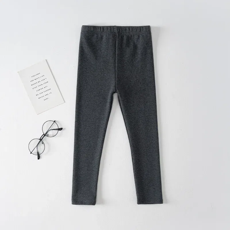 Color: SKY BLUE, Kid Size: 7 - Girls' Leggings Spring And Autumn Style 95 Cotton Female Baby Elastic Pants Children's Slim outer Wear Pants