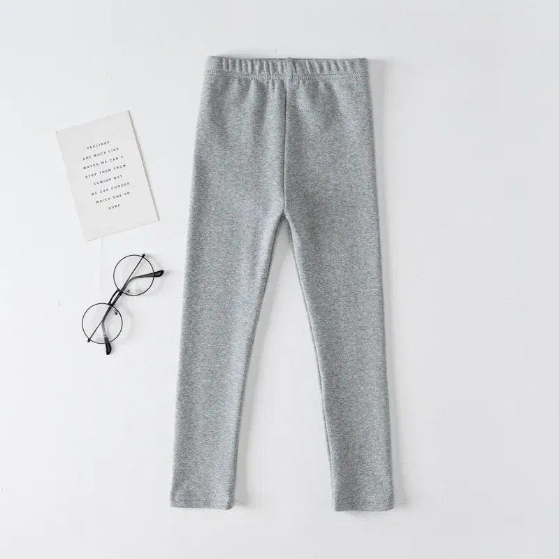 Color: SKY BLUE, Kid Size: 7 - Girls' Leggings Spring And Autumn Style 95 Cotton Female Baby Elastic Pants Children's Slim outer Wear Pants