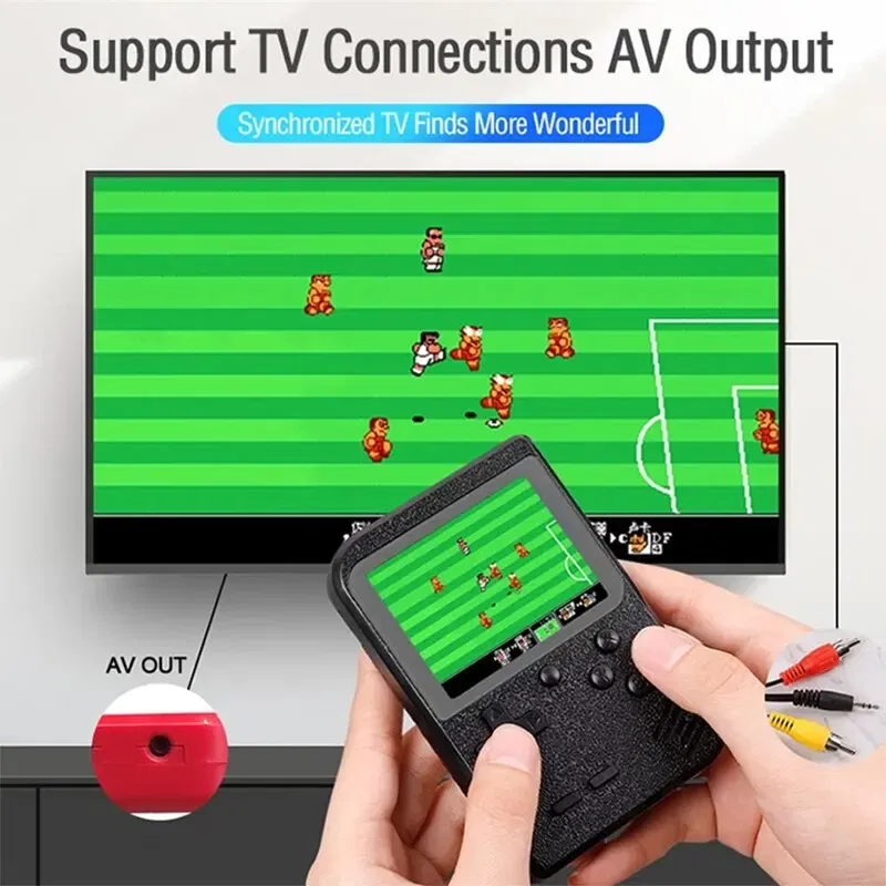 Color: Red - 400 IN 1 Retro Video Game Console 2.8inch Handheld Pocket Game Console Mini Handheld Player for Kids Christmas Gift