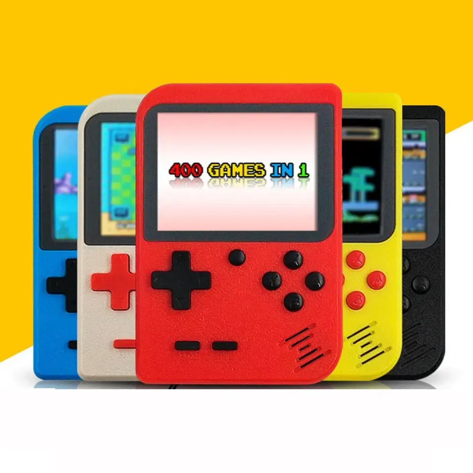 Color: Red - 400 IN 1 Retro Video Game Console 2.8inch Handheld Pocket Game Console Mini Handheld Player for Kids Christmas Gift