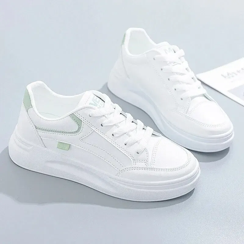 Shoe Size: 39, Color: WHITE - Fashion Women's Shoes Summer Thick Sole White Spring Autumn Breathable Platform Tennis Woman Runing Shoes Female Casual Sneaker