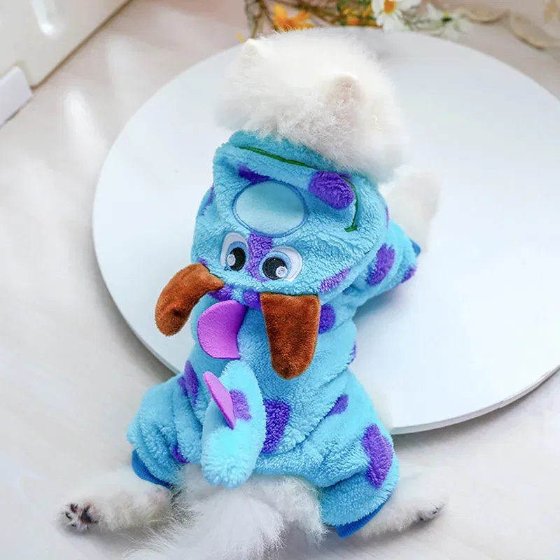 Color: Blue, Size: XL - PETCIRCLE Dog Clothes Puppy Bubble Dragon Transformation Thicken Jacket Fit Dog Cat Winter Pet Cute Costume Warm Hoodie Dog Coat