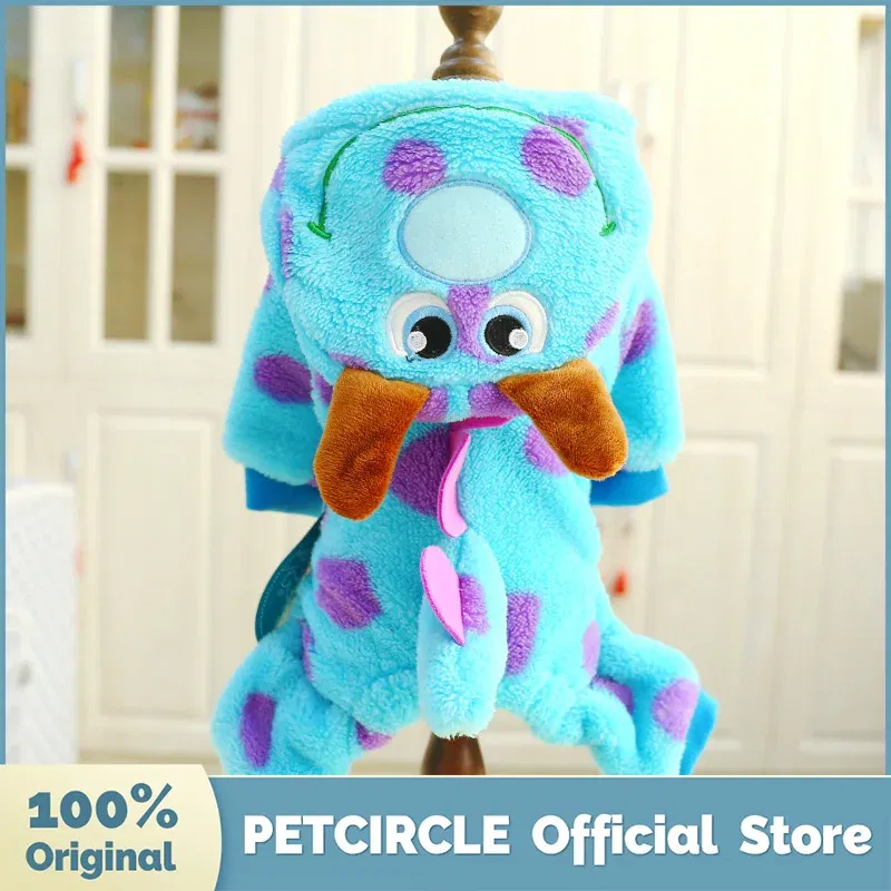 Color: Blue, Size: XL - PETCIRCLE Dog Clothes Puppy Bubble Dragon Transformation Thicken Jacket Fit Dog Cat Winter Pet Cute Costume Warm Hoodie Dog Coat