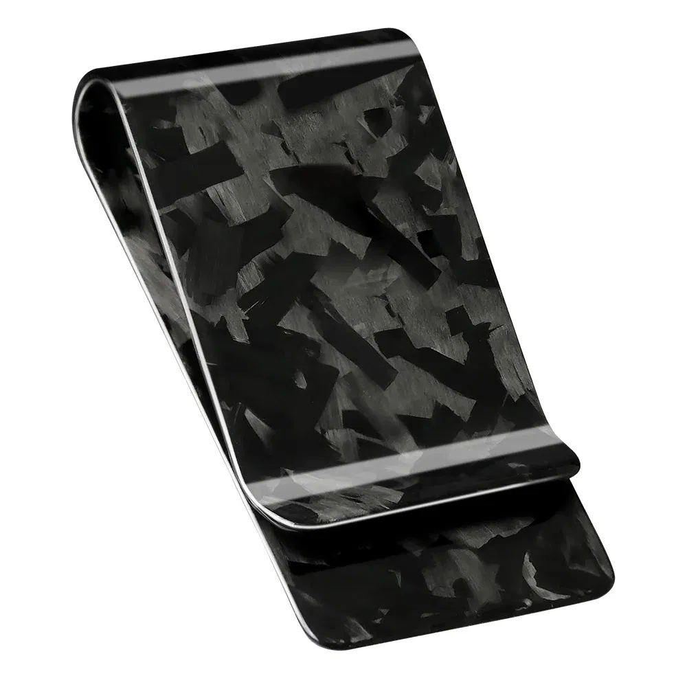 Color: WHITE - High Quality Real Carbon Fiber Money Clip Slim Front Pocket Wallet Up To 50 Bills Minimalist Wallet For Men Gift