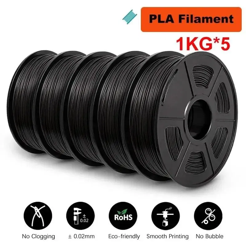 Color: WHITE, Ships From: CHINA - Top 5KG 3D PLA/PETG/PLA PLUS/Clear Filament 1.75mm 5Roll 1KG 3D Printer Neatly Wound 3D Filament for 3D Printer& 3D Pen