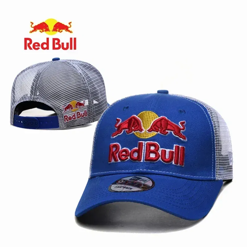 Color: Blue - Red Bull Baseball Cap Embroidered Red Bull Sun Hat High Quality Street Trendy Brand Sports Cap Rap Hip Hop Hat