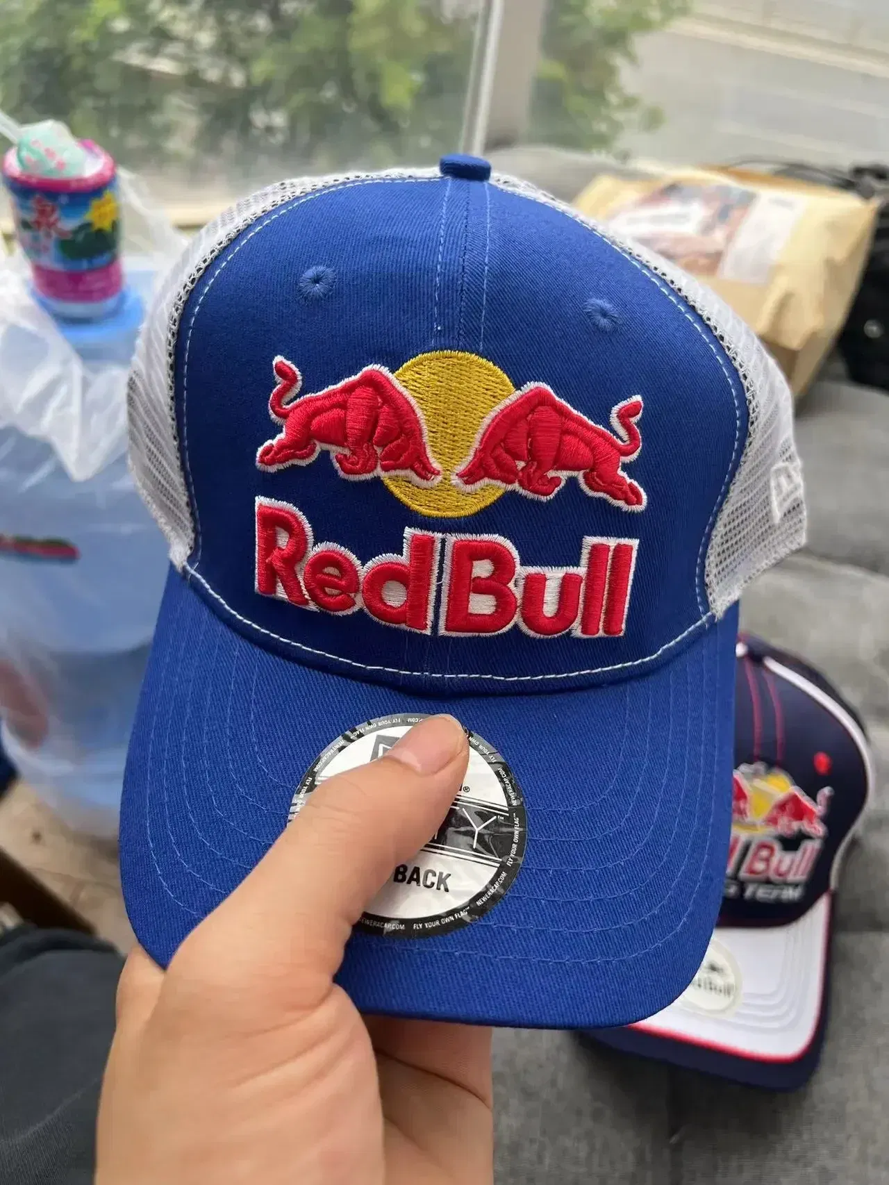 Color: Blue - Red Bull Baseball Cap Embroidered Red Bull Sun Hat High Quality Street Trendy Brand Sports Cap Rap Hip Hop Hat