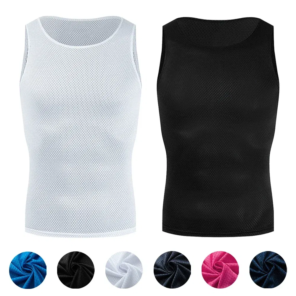 Color: Beige, Size: M - Cycling Base Layers Reflective Vest White Cycling Jersey Undershirt Quick Dry Elastici Vest Road Bike Jerseys