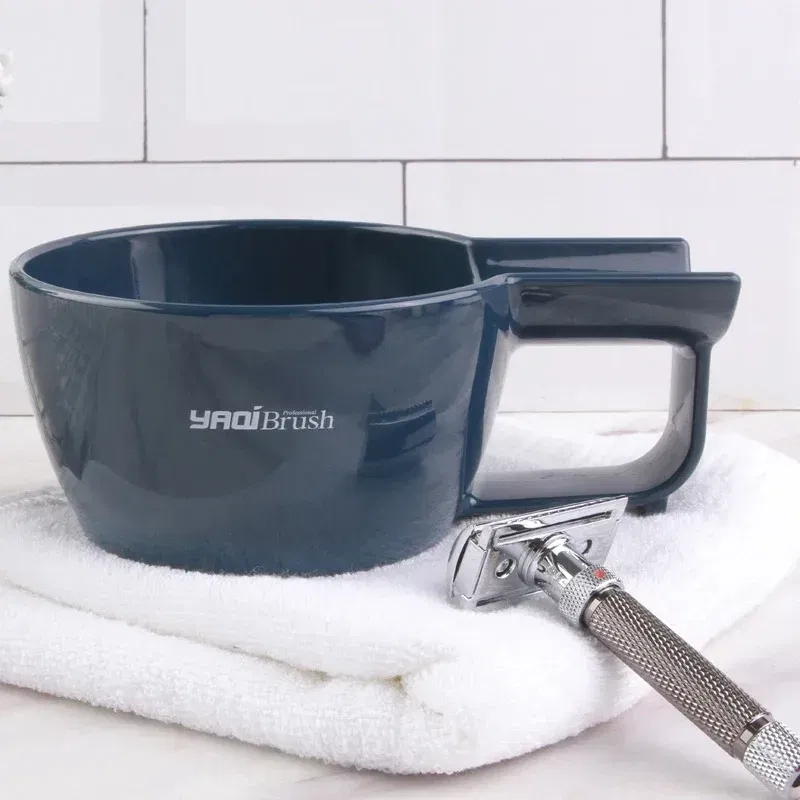 Color: Red - Yaqi High Quality Dark Blue Color Plastic Shaving Bowl For Men Shaving Brush