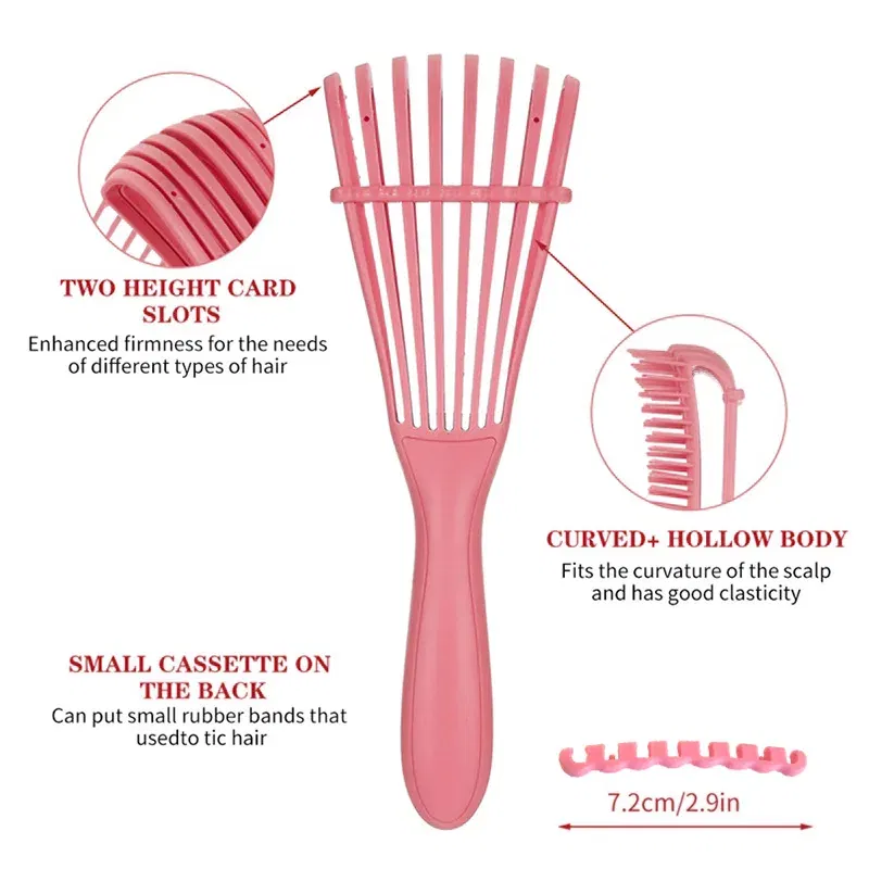 Color: GRAY - Fluffy Scalp Massage Comb Multi-function Octopus Comb Hairstyle Smooth Hair Ribs Suitable for Curly Hair Brush Hair Styling Tool