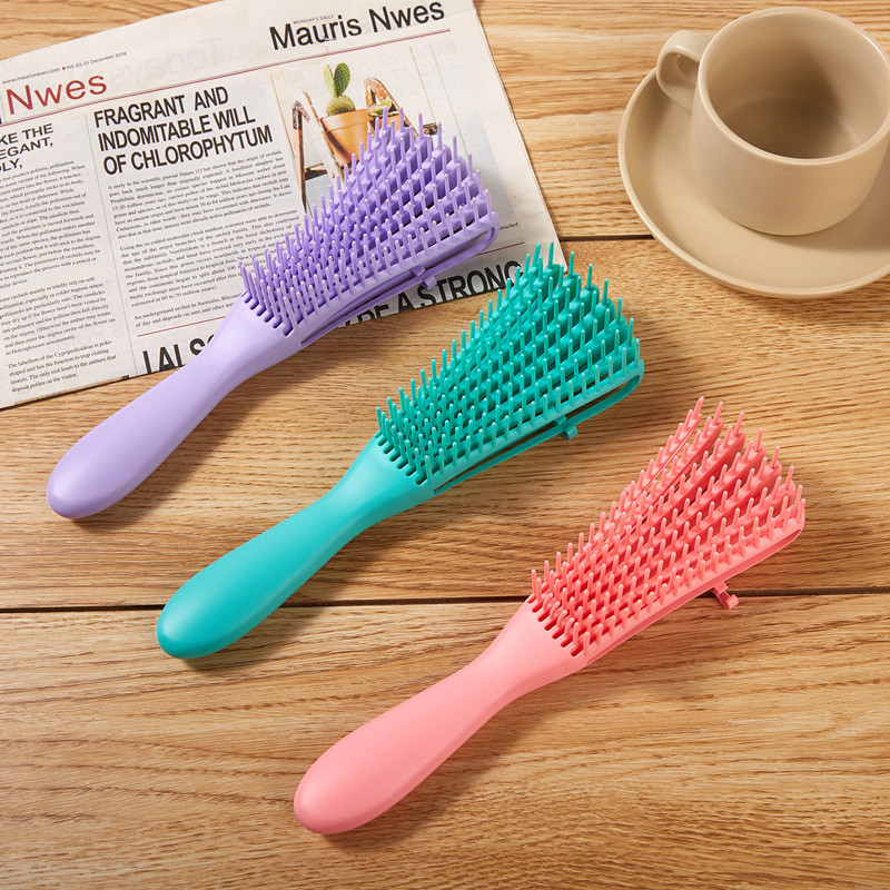 Color: GRAY - Fluffy Scalp Massage Comb Multi-function Octopus Comb Hairstyle Smooth Hair Ribs Suitable for Curly Hair Brush Hair Styling Tool