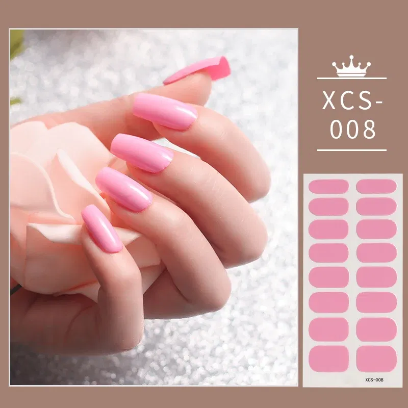 Color: Jade green - 1pc Nail Art Sticker Laser Shiny Sequins Polish Wraps Double Ended Adhesive Strips Fashion Stickers Manicure Decor