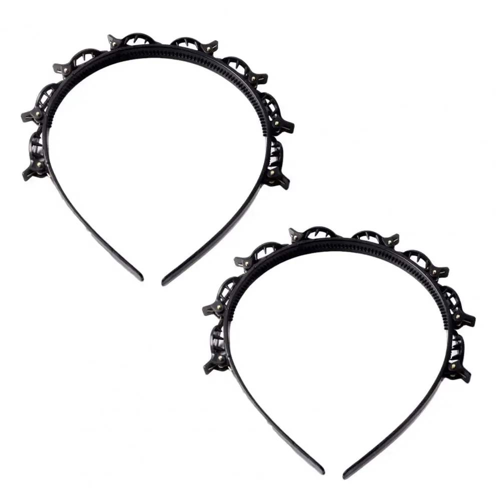 Color: Other, Ships From: CHINA - Hair Tie Stylish Double-layered Braided Headband Set with Clips Bangs Styling Tool Hair Hoop Design for Women Clip-in Braided