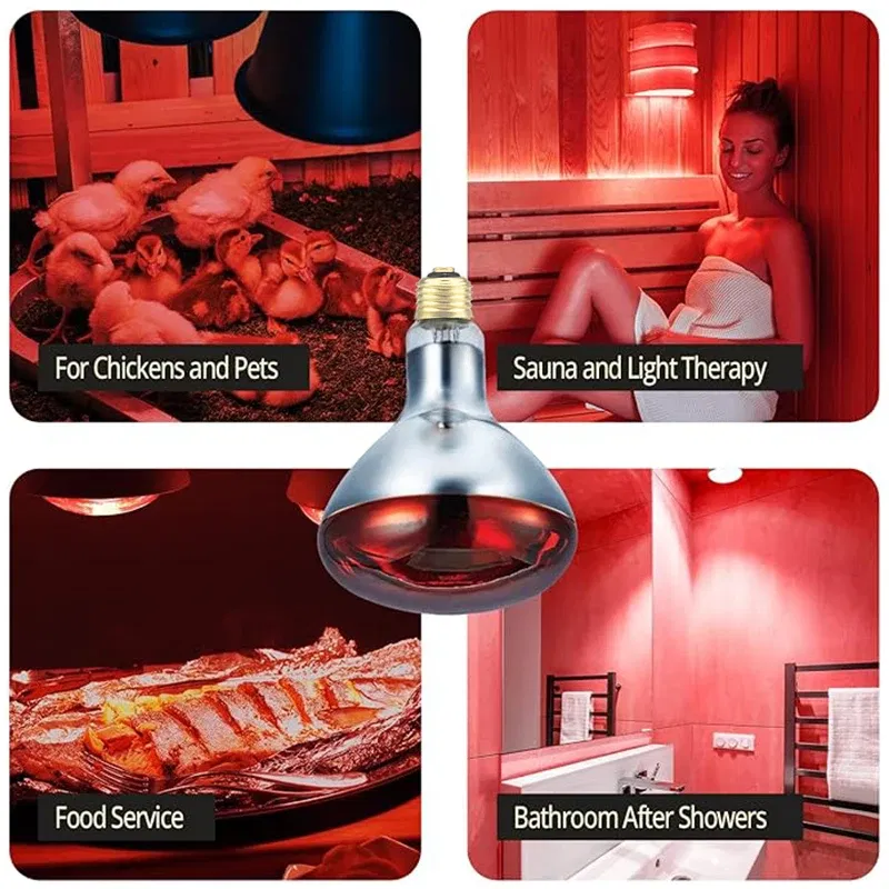 Color: Scarlet, Ships From: CHINA - BONGBADA Quartz glass waterproof and explosion-proof E26 E27 Red R40 Infrared Heat Lamp Farm lamp 100W 150W 200W 250W 275W