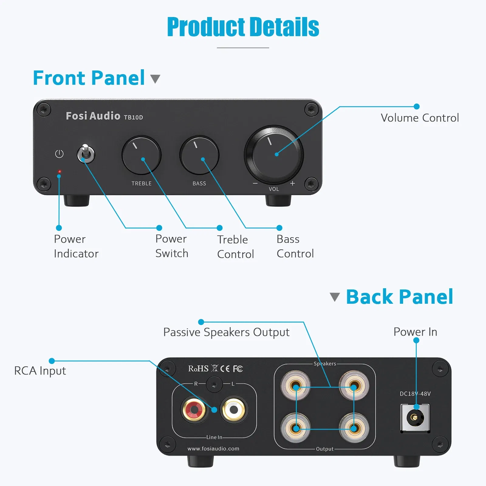 Color: transparent, Ships From: CHINA - Fosi Audio 300Wx2 HiFi Sound Power Amplifier Upgrade New TPA3255 Class D Stereo Amp With Treble Bass For Home Speaker