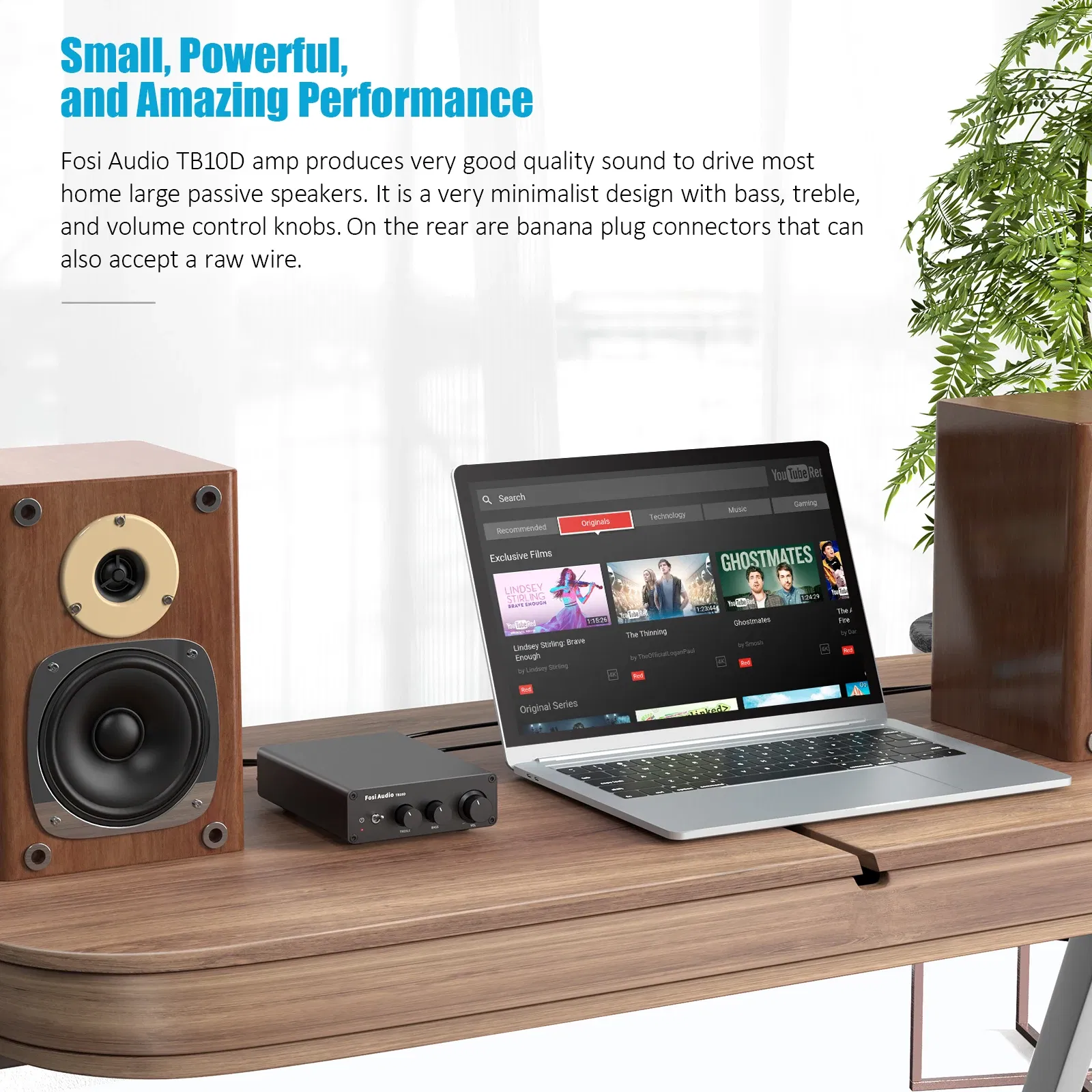 Color: transparent, Ships From: CHINA - Fosi Audio 300Wx2 HiFi Sound Power Amplifier Upgrade New TPA3255 Class D Stereo Amp With Treble Bass For Home Speaker