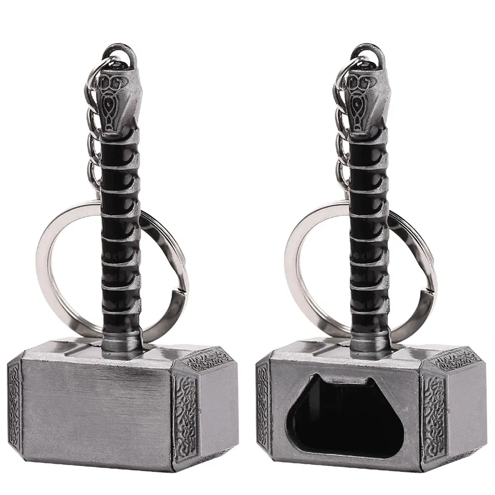 Color: GRAY, Ships From: CHINA - Avengers Thor's Hammer Pendant Keychain Superhero Thor Odinson Opener Beer Bottle Openers Keyring Accessories