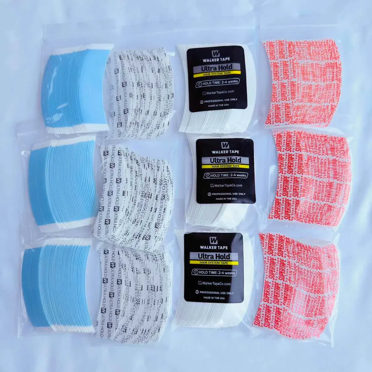 Color: WHITE, Size: 6 yards - 36/72/108PCS Super tape Waterproof Hair Tape Double Side Adhesive Super Tape Lace Wig Toupee Replacement Hairdresser Accessories