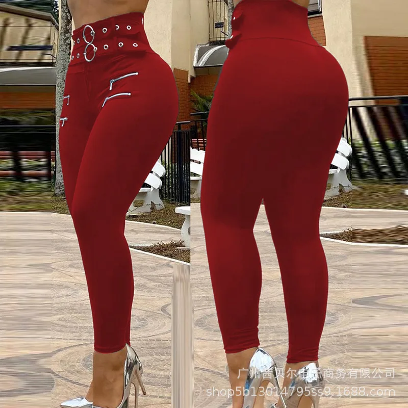 Color: black, Size: M - Leggings Women Long Pants Pencil Pant Sheath High Tight Waist Slim Bodycon Sexy Casual High Waist Elegant Club Y2k Streetwear