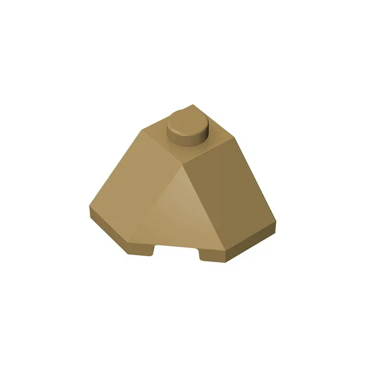 Color: wood - Gobricks GDS-802 ROOF TILE 2X2X1 45 DEGR.-BOT.45DEGR. compatible with lego 13548 children's DIY Educational Building Blocks Tech