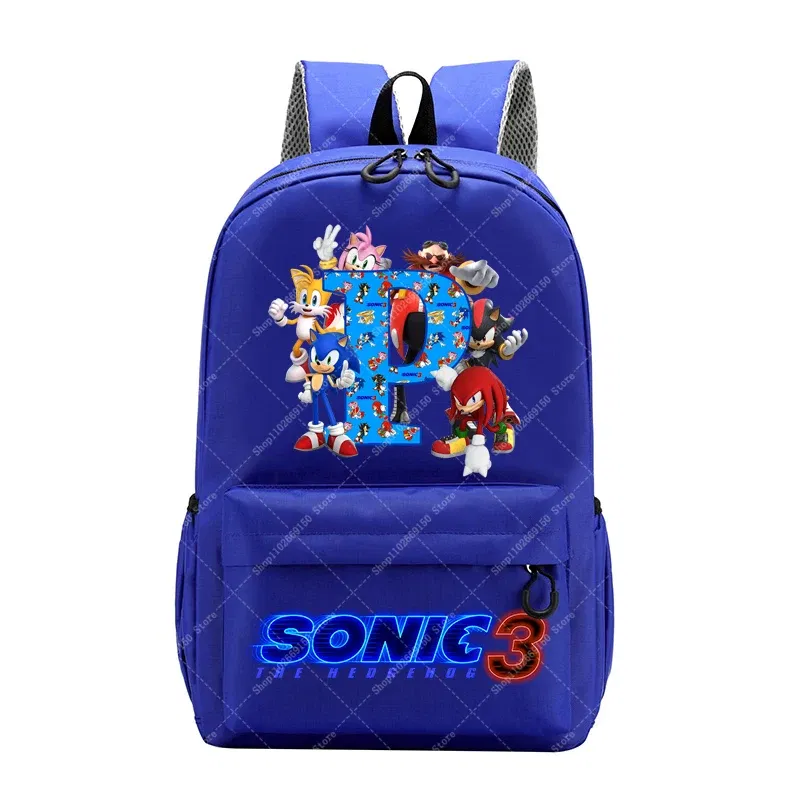 Color: Light Grey, Size: 40cm - Sonics Children Cartoon Schoolbag Kids Anime Cute Backpack Boy Fashion Knapsack Student Casual Shoulders Book Bag Xmas Gift 2025