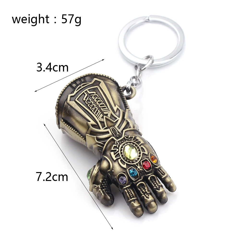 Color: WHITE, Ships From: CHINA - Avengers Thanos Infinity Gauntlet Keychain Disney Superhero Iron Man Infinity Gloves Keyrings Car Pendant Key Holder Accessories