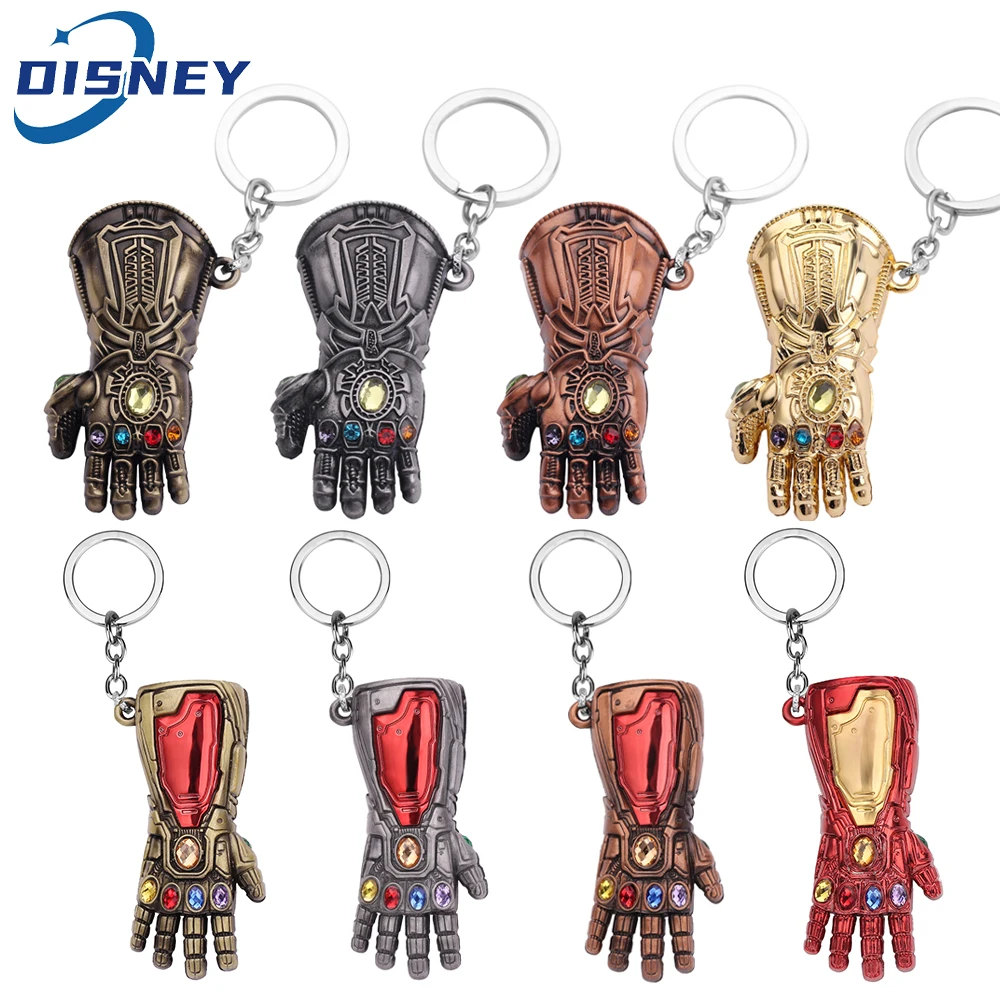 Color: WHITE, Ships From: CHINA - Avengers Thanos Infinity Gauntlet Keychain Disney Superhero Iron Man Infinity Gloves Keyrings Car Pendant Key Holder Accessories