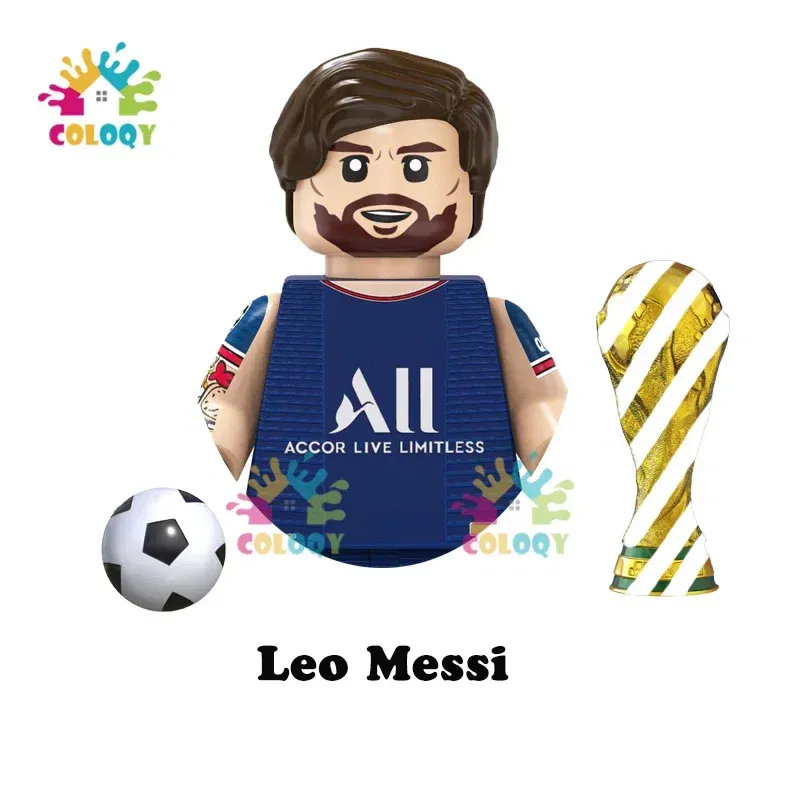 Color: REDDISH BROWN, Ships From: CHINA - Kids Toys World Famous Football Stars Building Blocks Sport Player Mini Action Figures Golden Cup Toys For Boys Christmas Gifts