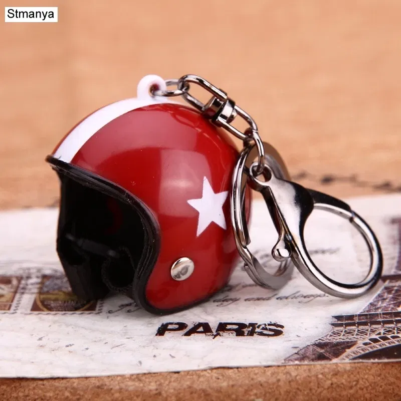 Color: Hot Pink - New Motorcycle Helmets Key chain Women men Cute Safety Helmet Car Keychain Bags Hot Key Ring gift Jewelry wholesale 17022
