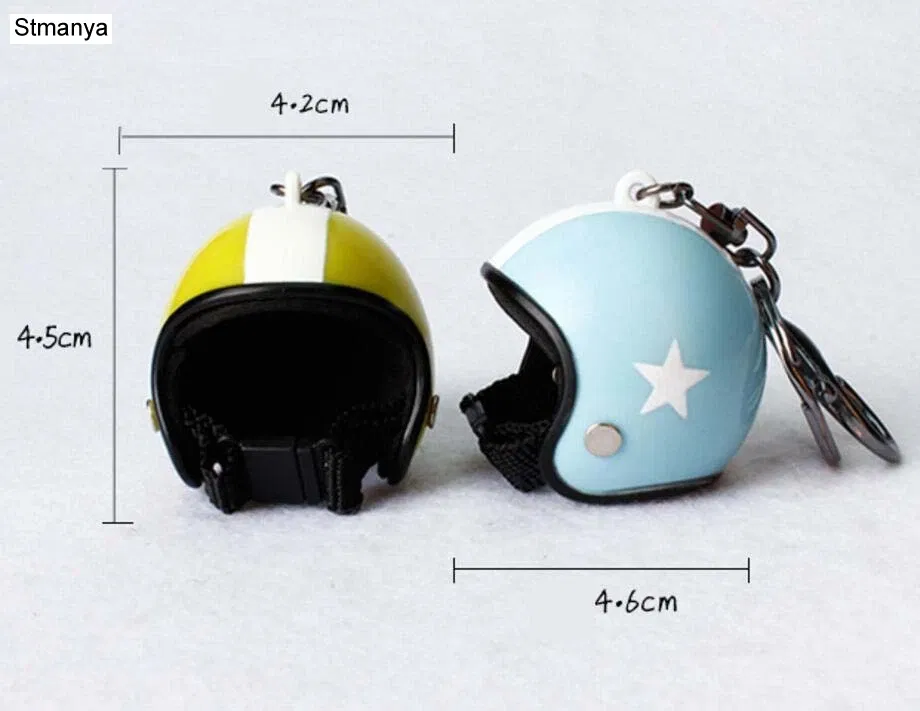 Color: Hot Pink - New Motorcycle Helmets Key chain Women men Cute Safety Helmet Car Keychain Bags Hot Key Ring gift Jewelry wholesale 17022