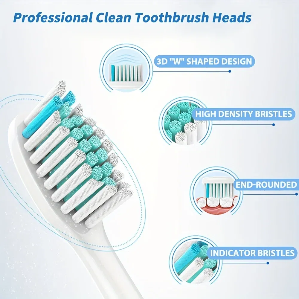 Color: Ivory - Electric toothbrush replacement head, Philips Sonicare toothbrush head, sonic vibration cleaning toothbrush head