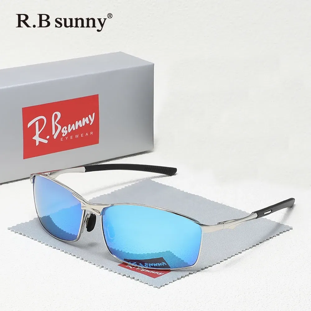 Lenses Color: Blue - Fashion Rectangle Sunglasses Polarized UV400 Parsnip Glasses For Men Women Driving Fishing Casual Eyewear