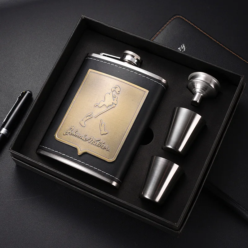 Color: Brown - 7oz/8oz Portable Pocket Hip Flask Outdoor Travel Stainless Steel Flask Whiskey Drink Alcohol Flasks 8oz Steel Hip Flask Flagon