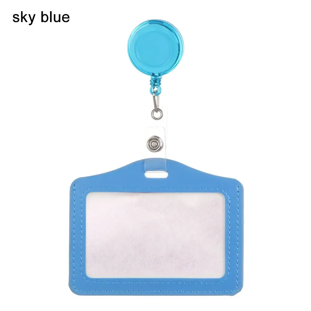 Color: Denmark Oak - Unisex Work Card Holders With Lanyard PU Bank Card Name Credit Card Holders Card Bus ID Holders Identity Badge With Neck Strap