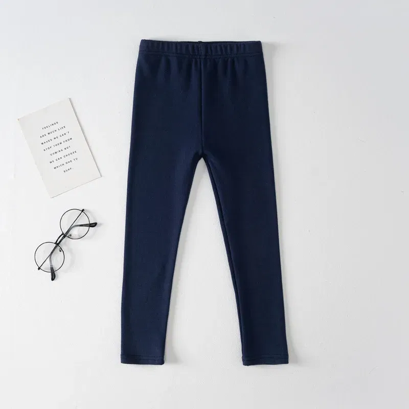 Color: GRAY, Kid Size: 4T - Girls' Leggings Spring And Autumn Style 95 Cotton Female Baby Elastic Pants Children's Slim outer Wear Pants
