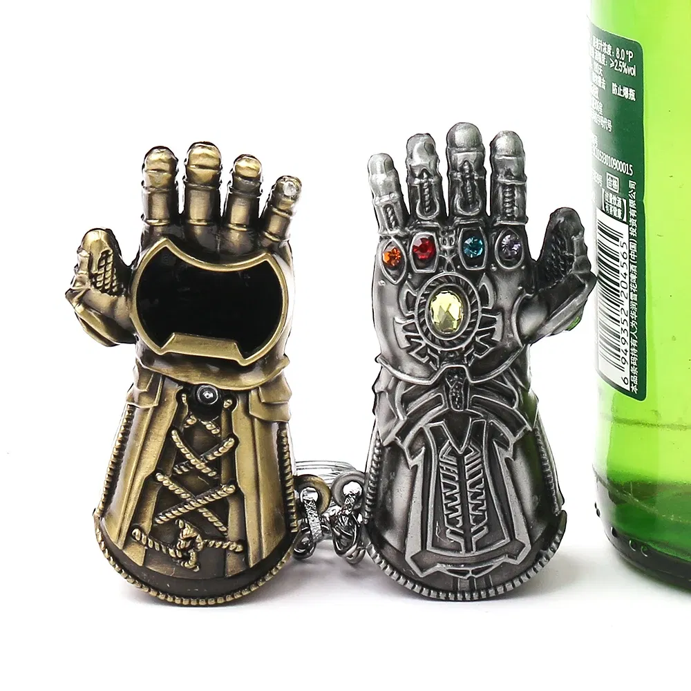 Color: green, Ships From: CHINA - Avengers Thanos Infinity Stones Gloves Bottle Opener KeyChain Marvel Jewelry Infinity Gauntlet Keyrings Backpack Key Holder