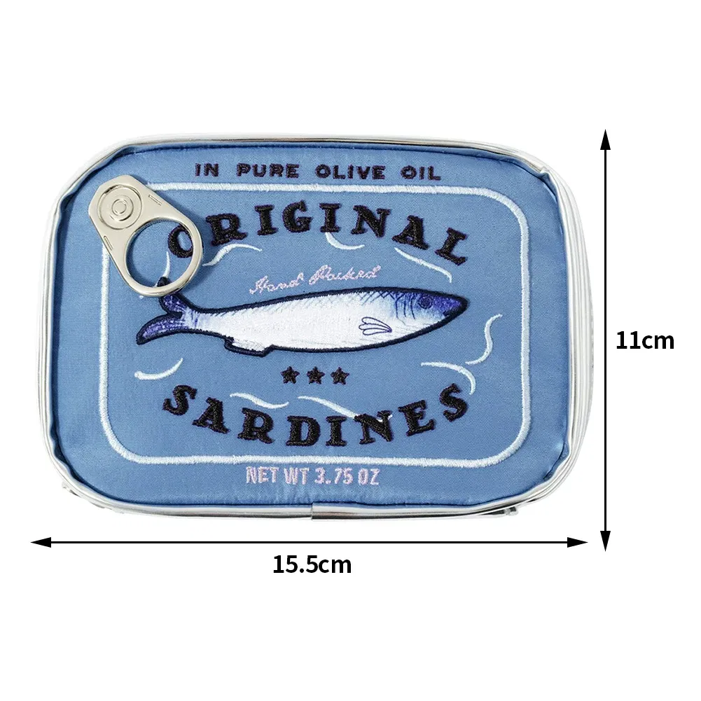 Color: WHITE - Canned Sardines Style Bath Travel Bag Cute Toiletry Bag Creative Fashion Women Cosmetic Bag Multi-function for Weekend Vacation