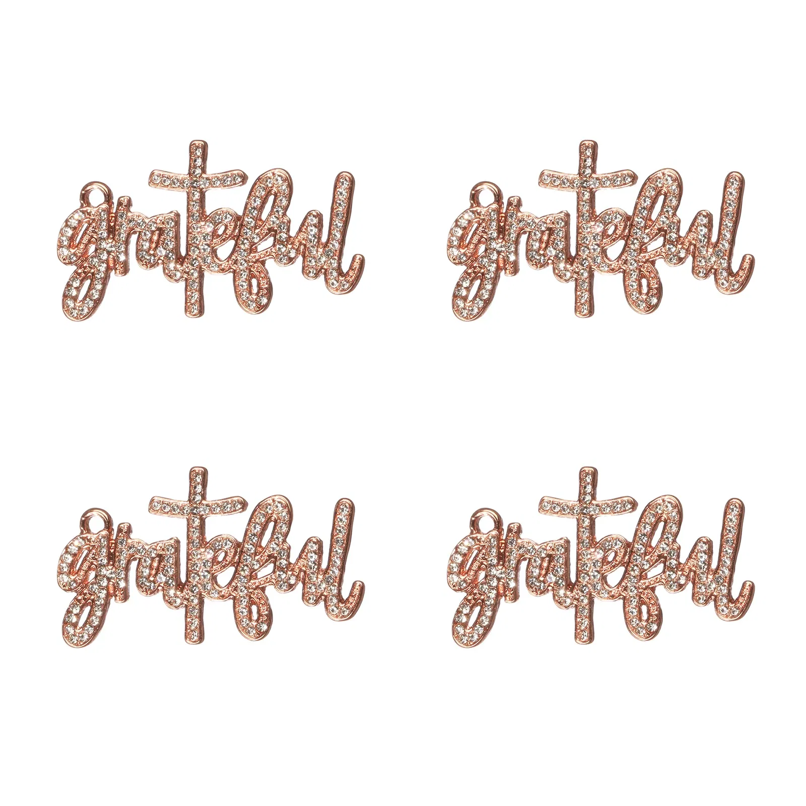Metal color: Gold-color, Ships From: CHINA - 10pcs Grateful Rhinestone Letter Charms Fit for Bracelet DIY Jewelry Making LTC0337-LTC0340