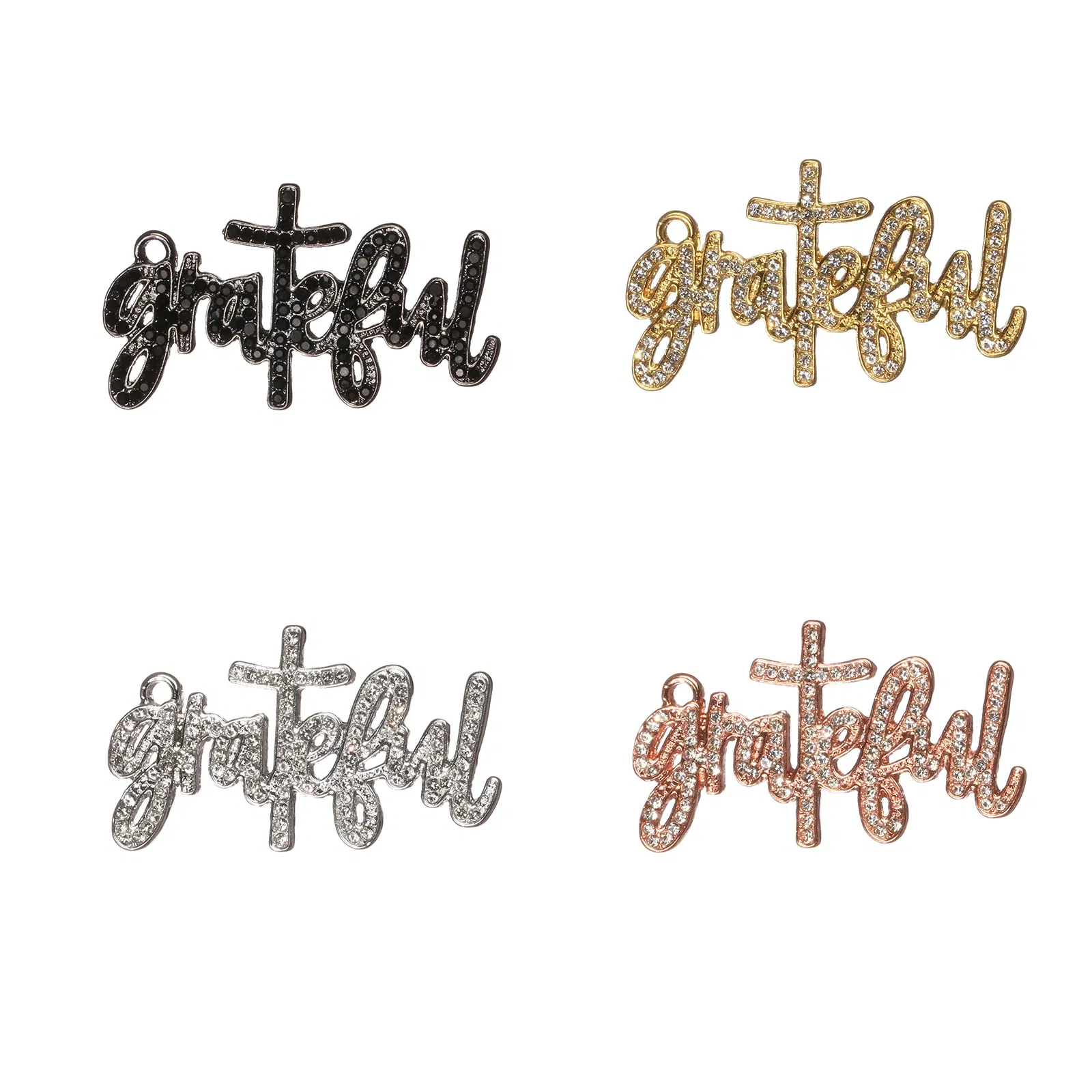 Metal color: Gold-color, Ships From: CHINA - 10pcs Grateful Rhinestone Letter Charms Fit for Bracelet DIY Jewelry Making LTC0337-LTC0340
