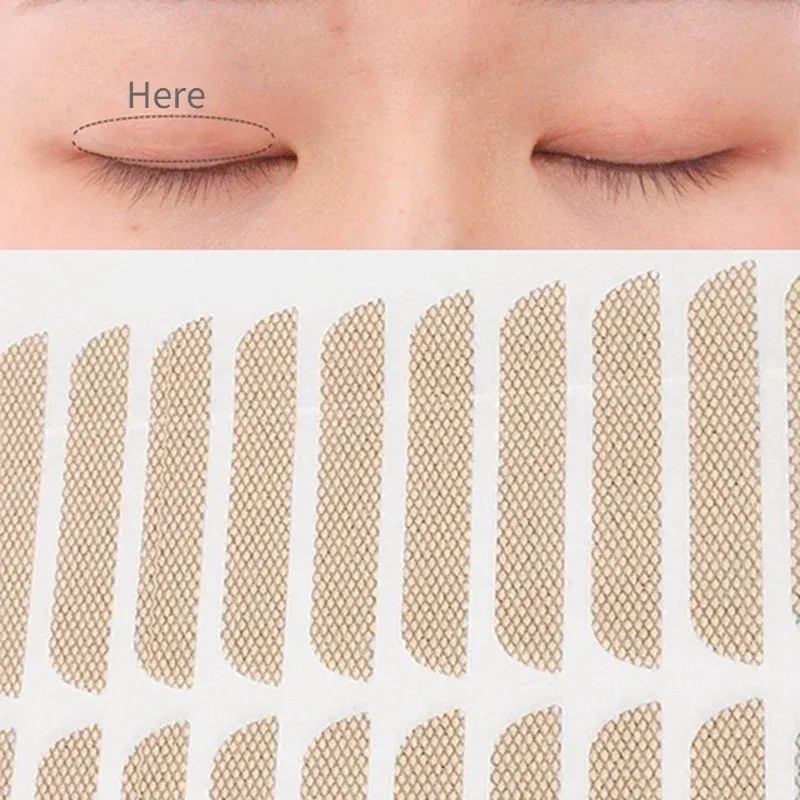 Color: DEEP BLUE - Natural Eye-Lift Mesh-Lace Transparent Invisible Self-adhesive Eyelid Tapes Stickers Women Invisible Double-fold Eyelid Stickers