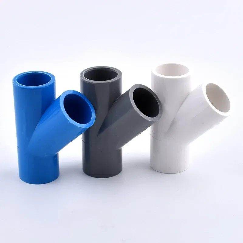 Color: WHITE, Diameter: 3/4'' - 1~10PCS I.D 20/25/32/40mm PVC Oblique Tee 45 Degree Connector Garden Irrigation Aquarium Fish Tank Watering Fittings Joint